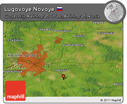 Satellite 3D Map of Lugovoye Novoye