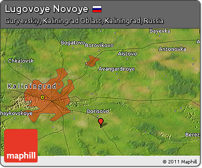 Satellite 3D Map of Lugovoye Novoye
