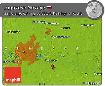 Physical Map of Lugovoye Novoye