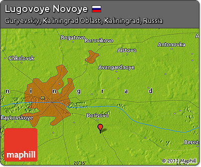 Physical Map of Lugovoye Novoye