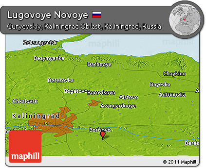 Physical Panoramic Map of Lugovoye Novoye