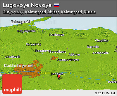 Physical Panoramic Map of Lugovoye Novoye