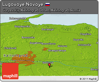 Physical Panoramic Map of Lugovoye Novoye