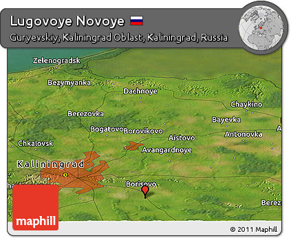 Satellite Panoramic Map of Lugovoye Novoye