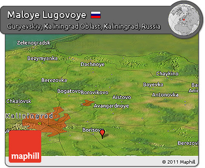 Satellite Panoramic Map of Maloye Lugovoye