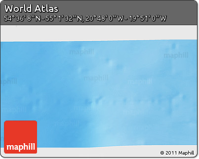 Physical 3D Map of the Area around 54° 48' 50" N, 20° 19' 30" W