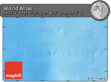 Physical Map of the Area around 54° 48' 50" N, 20° 19' 30" W
