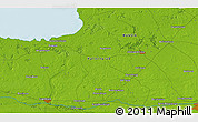 Physical 3D Map of the area around 54° 48' 50" N, 21° 19' 30" E