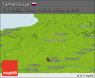 Physical Panoramic Map of Tamanskoye