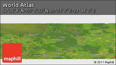 Satellite Panoramic Map of the Area around 54° 48' 50" N, 21° 19' 30" E