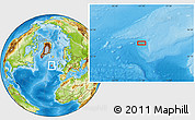 Physical Location Map of the area around 54° 48' 50" N, 21° 10' 29" W
