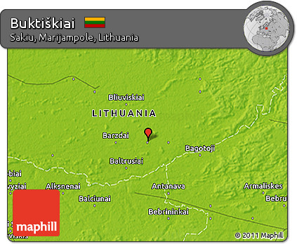 Physical 3D Map of Buktiškiai