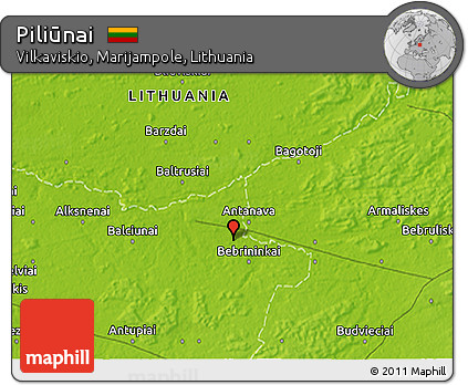 Physical 3D Map of Piliūnai