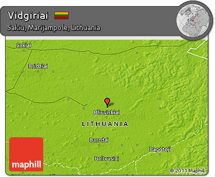 Physical 3D Map of Vidgiriai
