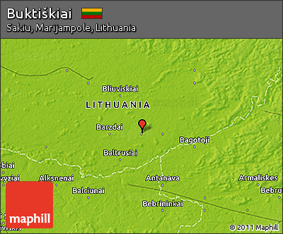 Physical 3D Map of Buktiškiai