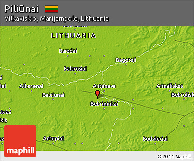 Physical 3D Map of Piliūnai