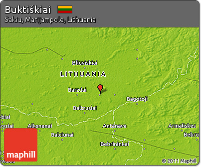 Physical 3D Map of Buktiškiai