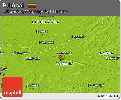 Physical 3D Map of Piliūnai