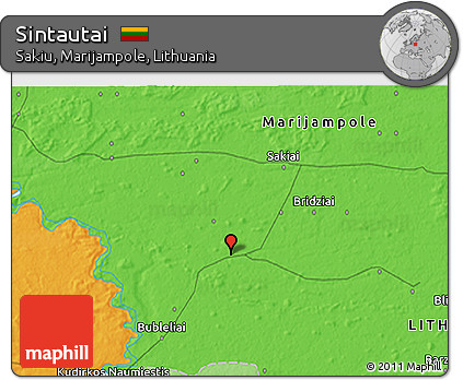 Political 3D Map of Sintautai