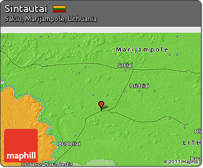Political 3D Map of Sintautai