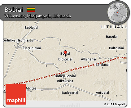 Shaded Relief 3D Map of Bobiai