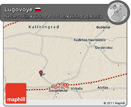 Shaded Relief 3D Map of Lugovoye