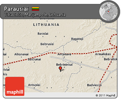 Shaded Relief 3D Map of Parausiai