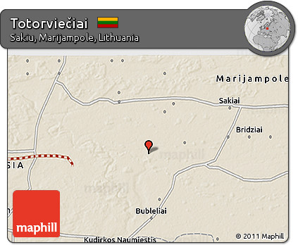 Shaded Relief 3D Map of Totorviečiai