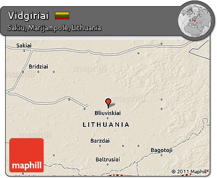 Shaded Relief 3D Map of Vidgiriai