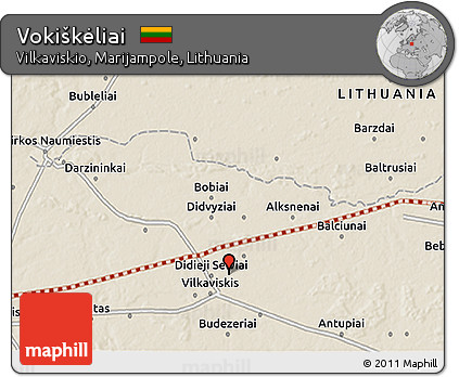 Shaded Relief 3D Map of Vokiškėliai