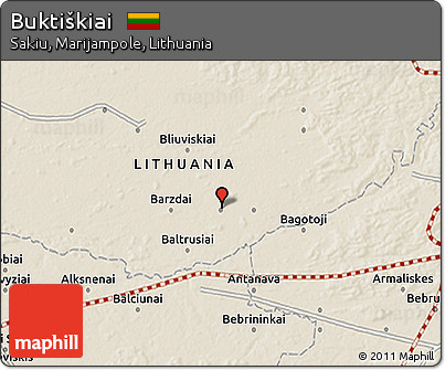 Shaded Relief 3D Map of Buktiškiai