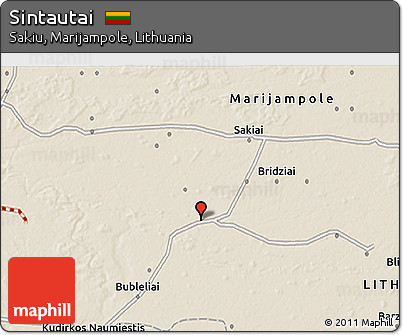 Shaded Relief 3D Map of Sintautai