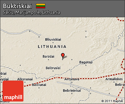 Shaded Relief 3D Map of Buktiškiai