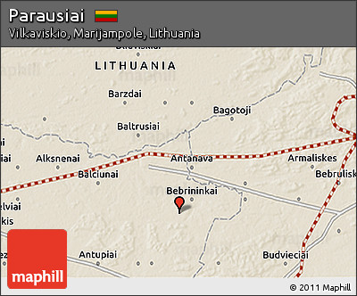 Shaded Relief 3D Map of Parausiai