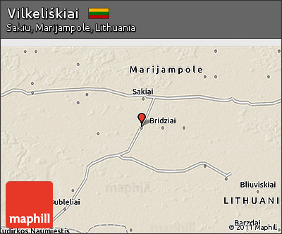 Shaded Relief 3D Map of Vilkeliškiai