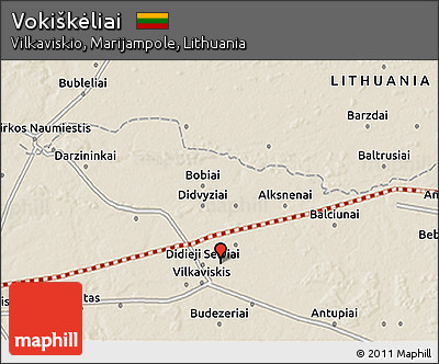 Shaded Relief 3D Map of Vokiškėliai