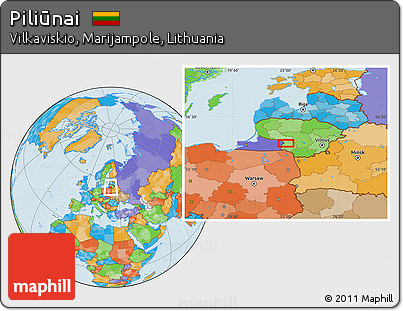 Political Location Map of Piliūnai
