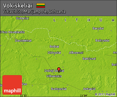 Physical Map of Vokiškėliai
