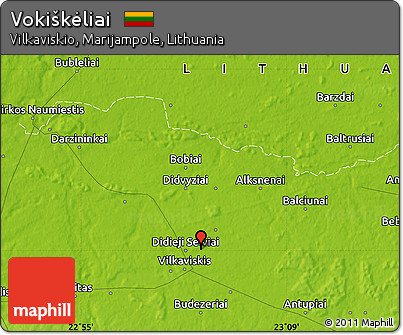 Physical Map of Vokiškėliai