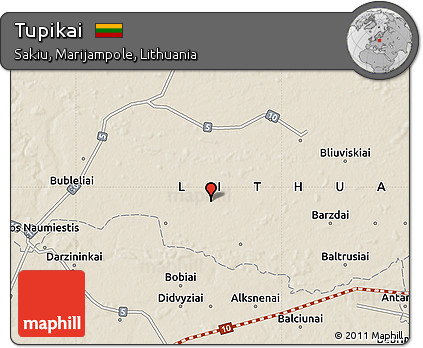Shaded Relief Map of Tupikai
