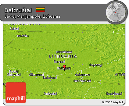 Physical Panoramic Map of Baltrušiai
