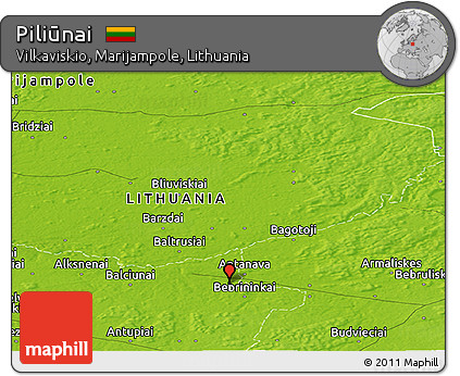 Physical Panoramic Map of Piliūnai
