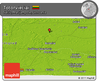 Physical Panoramic Map of Totorviečiai