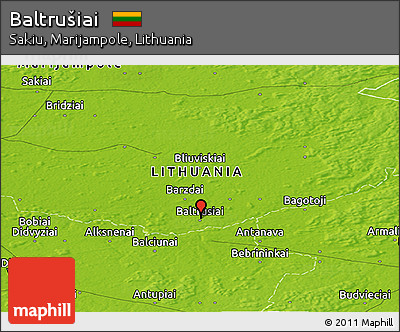Physical Panoramic Map of Baltrušiai