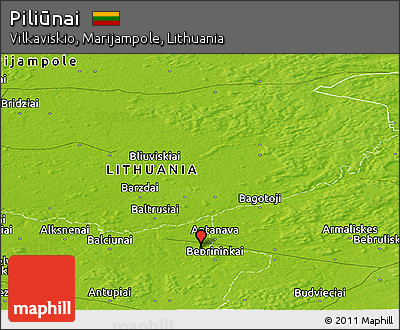 Physical Panoramic Map of Piliūnai
