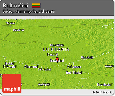 Physical Panoramic Map of Baltrušiai