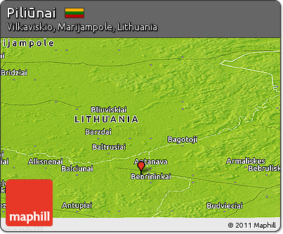 Physical Panoramic Map of Piliūnai