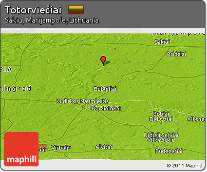 Physical Panoramic Map of Totorviečiai