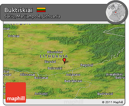 Satellite Panoramic Map of Buktiškiai
