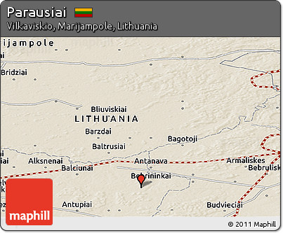 Shaded Relief Panoramic Map of Parausiai
